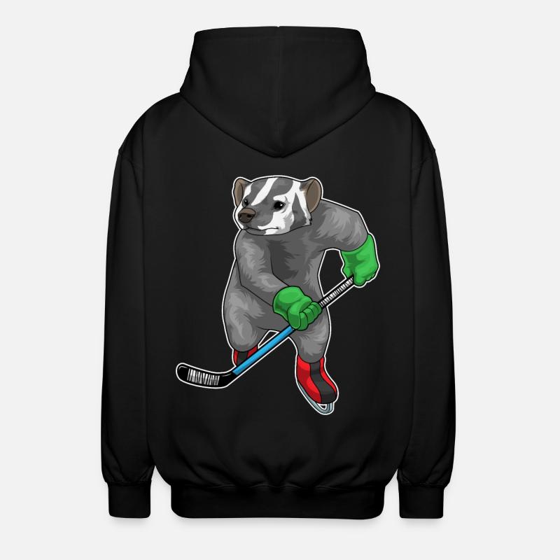 Dachs Eishockey Eishockeyschläger - Unisex Kapuzenjacke - Schwarz