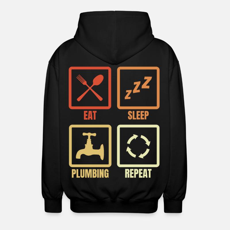 Manger, dormir, plomber, répéter - Veste à capuche unisexe - noir