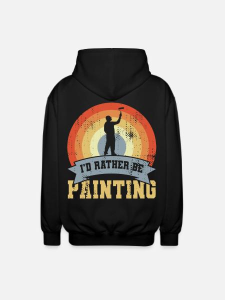 I’d Rather Be Painting - Unisex Kapuzenjacke - Schwarz
