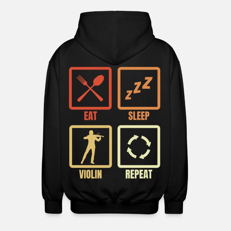 Manger Sommeil Violon Répéter - Veste à capuche unisexe - noir