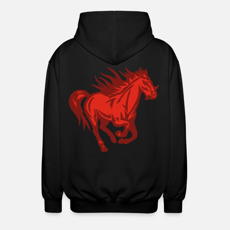 Dämonisches Pferd - Unisex Kapuzenjacke - Schwarz