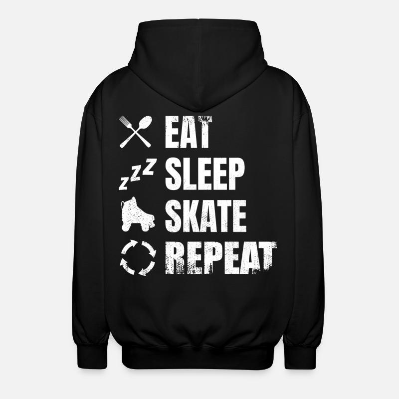 Essen Schlafen Roller Skating - Unisex Kapuzenjacke - Schwarz