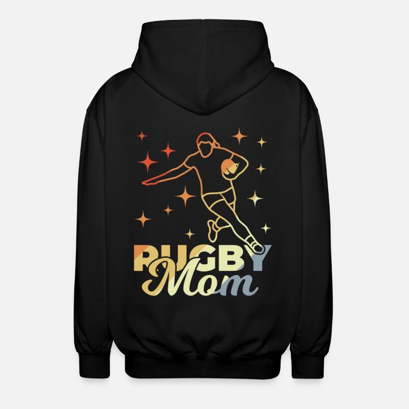 Rugby Mom - Unisex Hooded Jacket - black