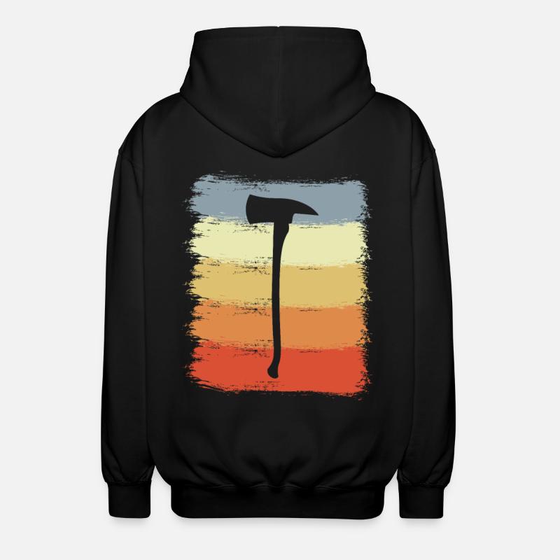 Dessin de hache de pompier - Veste à capuche unisexe - noir