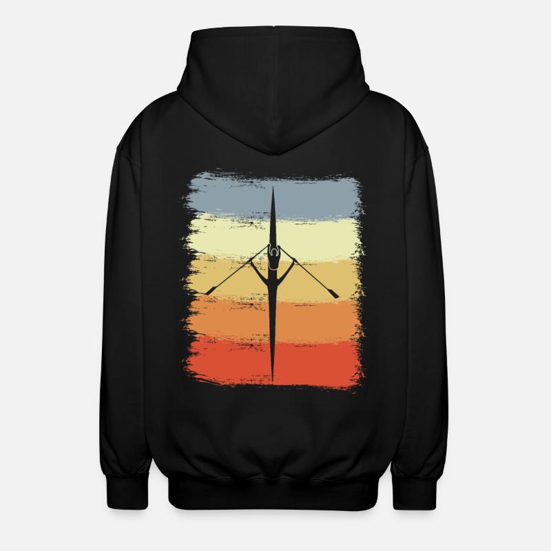 Dessin de bateau à rames - Veste à capuche unisexe - noir