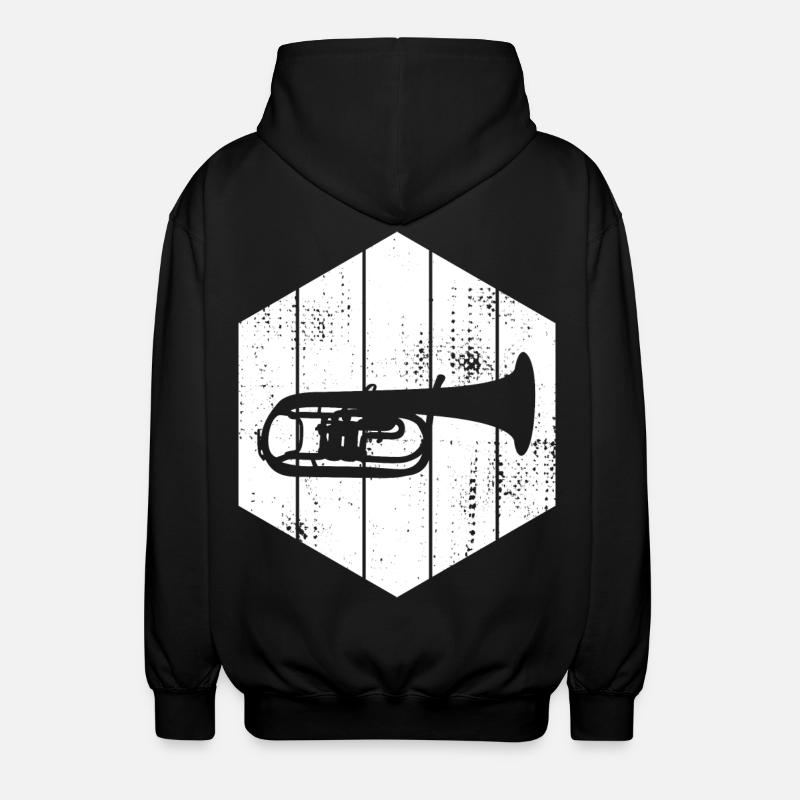 Dessin de trompette - Veste à capuche unisexe - noir