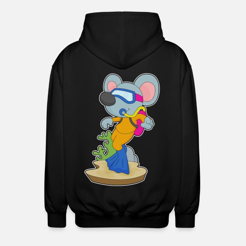 Souris Plongeur Bouteille d’oxygène Plongée - Veste à capuche unisexe - noir