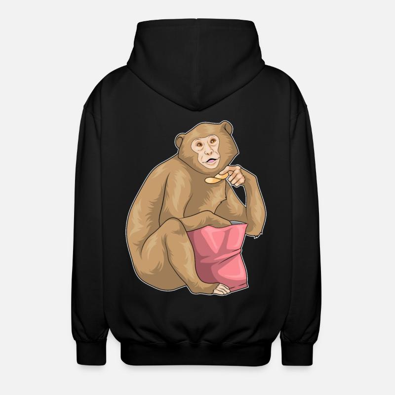 Monkey Potato Chips - Unisex Hooded Jacket - black