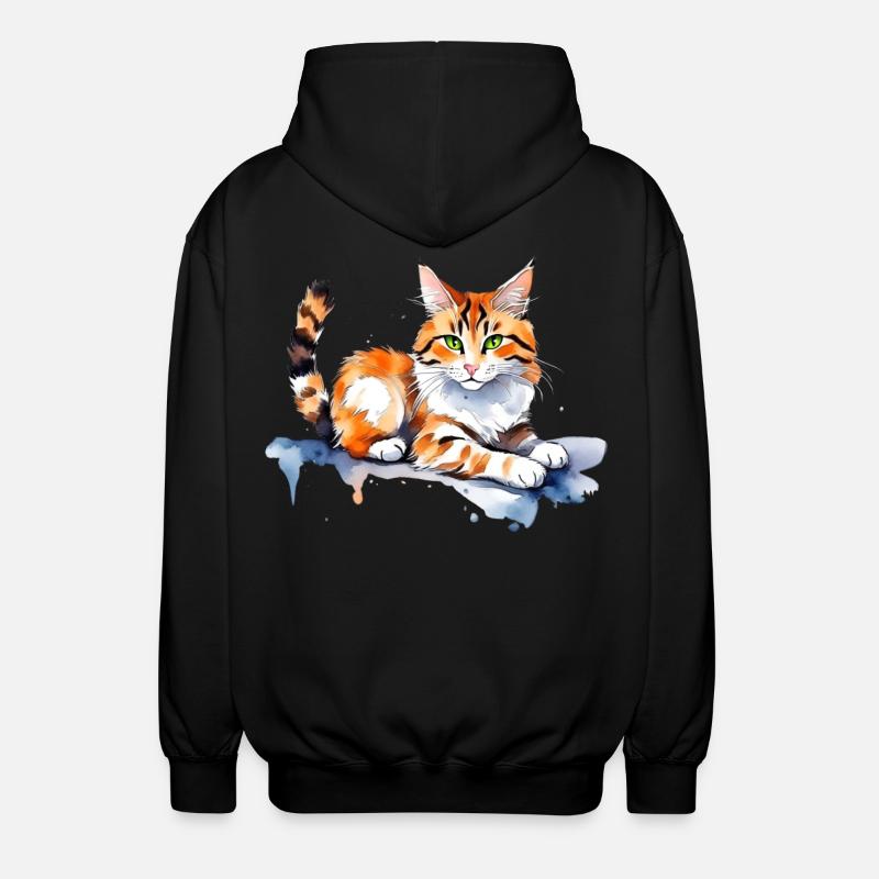 Chat dans la neige - Veste à capuche unisexe - noir