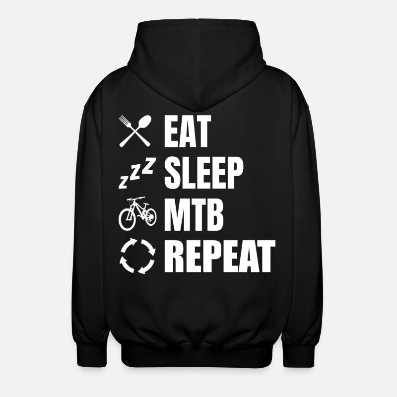 Eat Sleep MTB Repeat - Unisex Hooded Jacket - black
