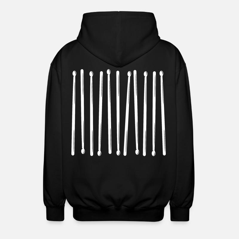 Drumsticks Vertikales Muster - Unisex Kapuzenjacke - Schwarz