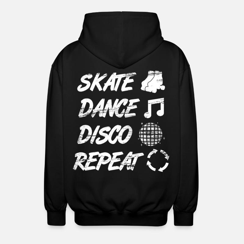 Discothèque de patin à roulettes - Veste à capuche unisexe - noir