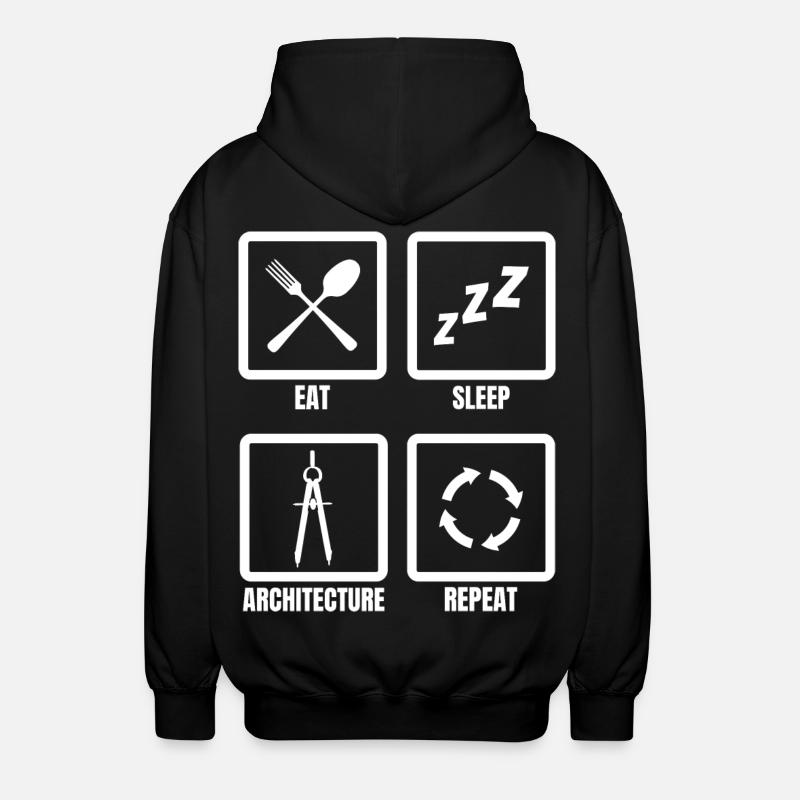 Manger Sommeil Architecture Répéter - Veste à capuche unisexe - noir