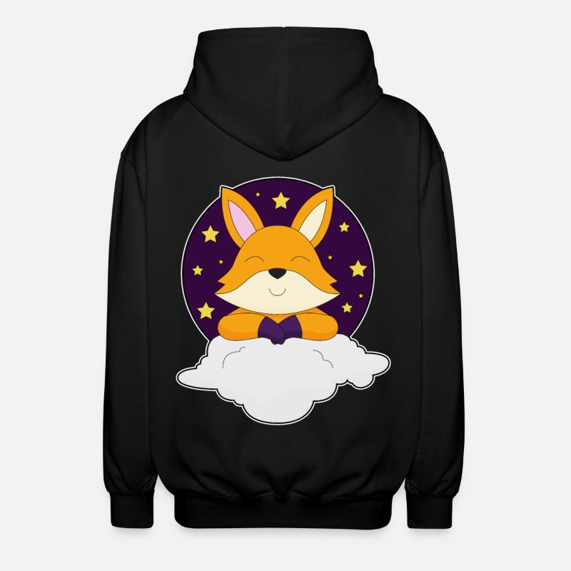Fox Clouds - Unisex Hooded Jacket - black