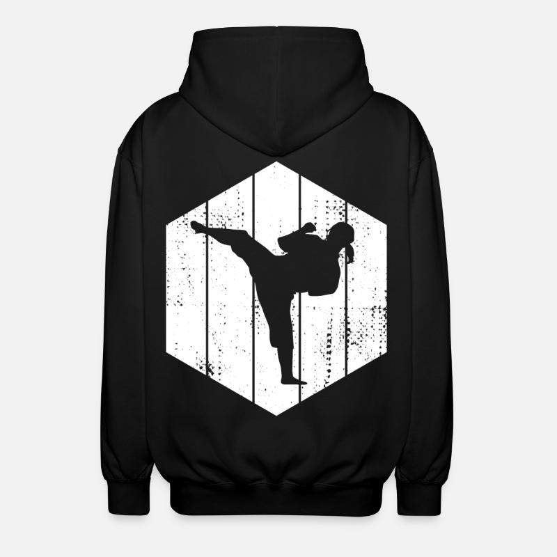 Karate Mädchen - Unisex Kapuzenjacke - Schwarz