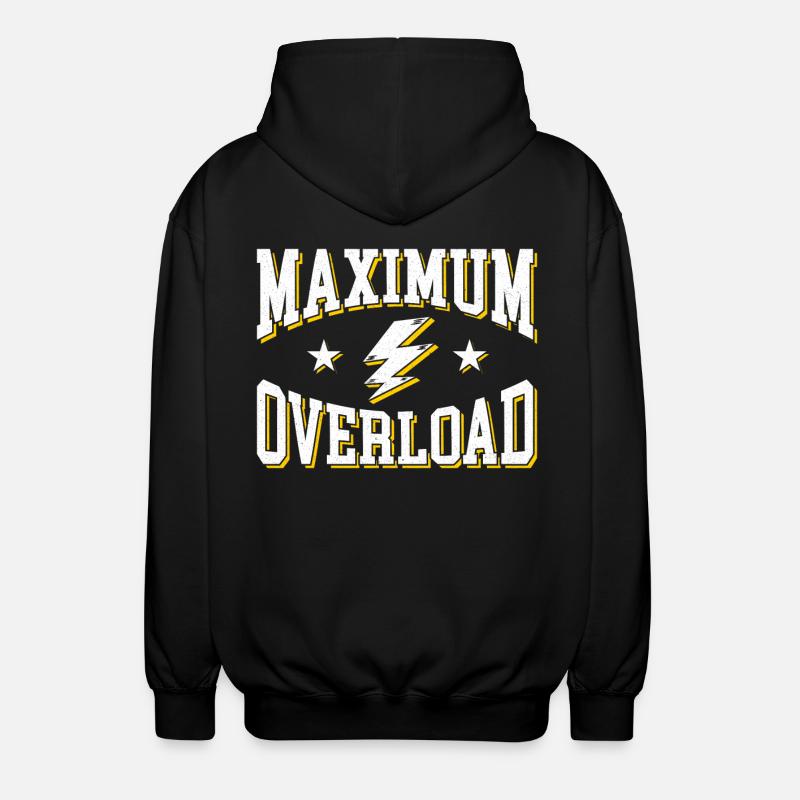 Maximum Overload Bold Retro Print - Unisex Hooded Jacket - black