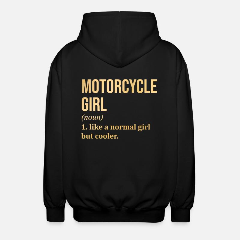 Motorrad Mädchen Lustiger Spruch - Unisex Kapuzenjacke - Schwarz
