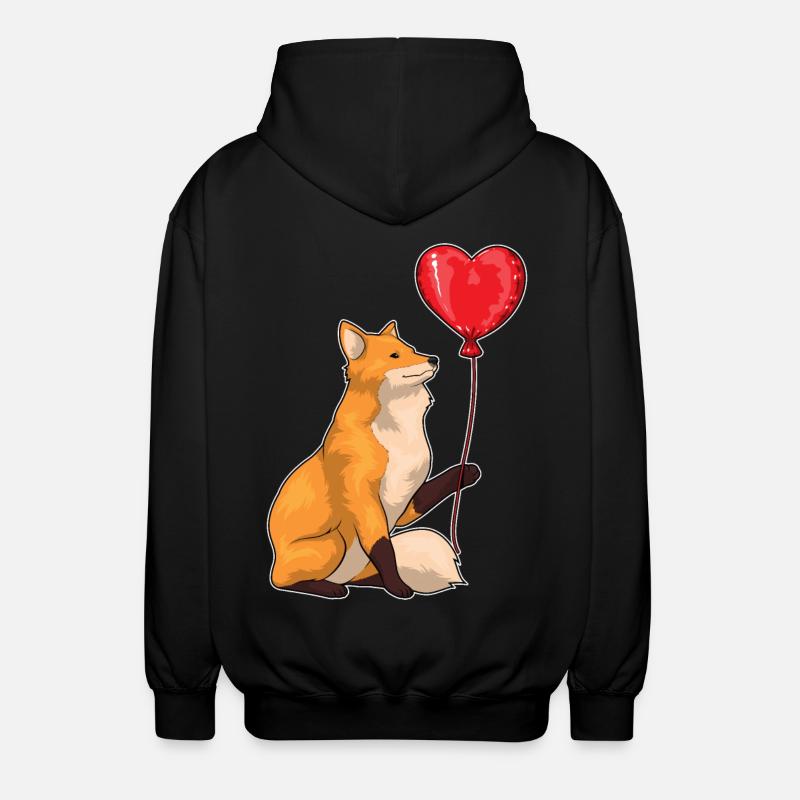 Fox Balloon - Unisex Hooded Jacket - black