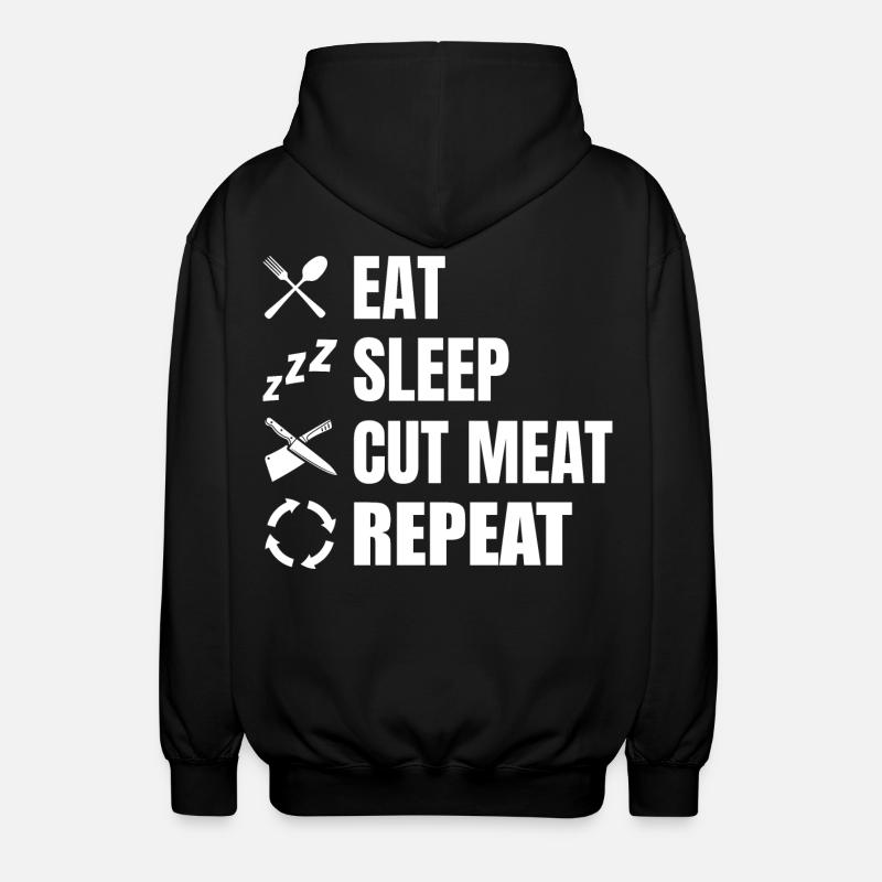 Manger, dormir, boucher, répéter - Veste à capuche unisexe - noir