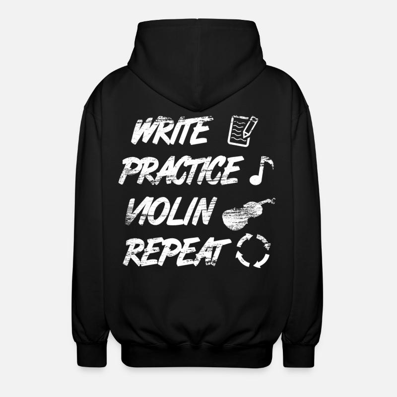 Practice writing, repeat violin - Unisex Hooded Jacket - black