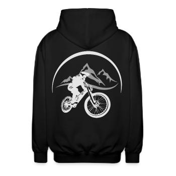 Mountain Biker - Unisex Hooded Jacket - black - Back - AI Model Male 185 light (185cm)