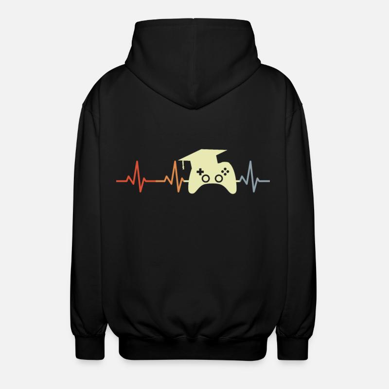 Spielprogrammierer Herzschlag - Unisex Kapuzenjacke - Schwarz