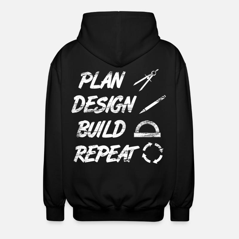 Architect Routine - Unisex Hooded Jacket - black