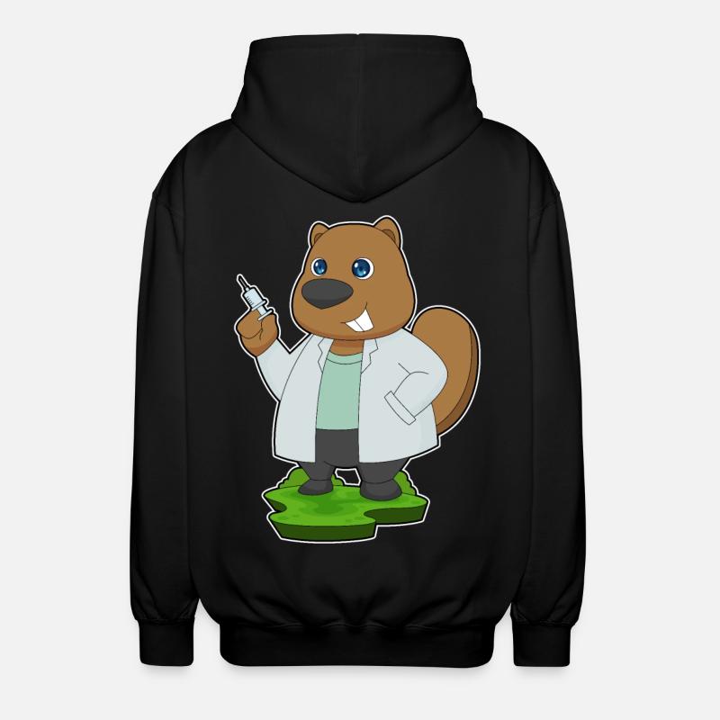 Seringue Beaver Doctor - Veste à capuche unisexe - noir