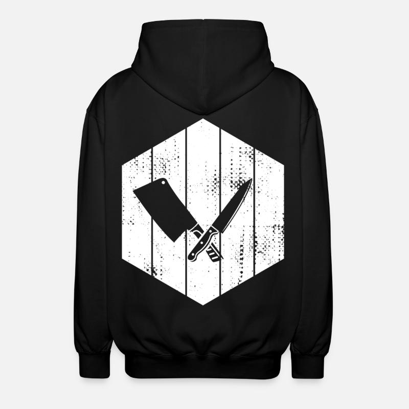 Dessin de couperet de couteau - Veste à capuche unisexe - noir