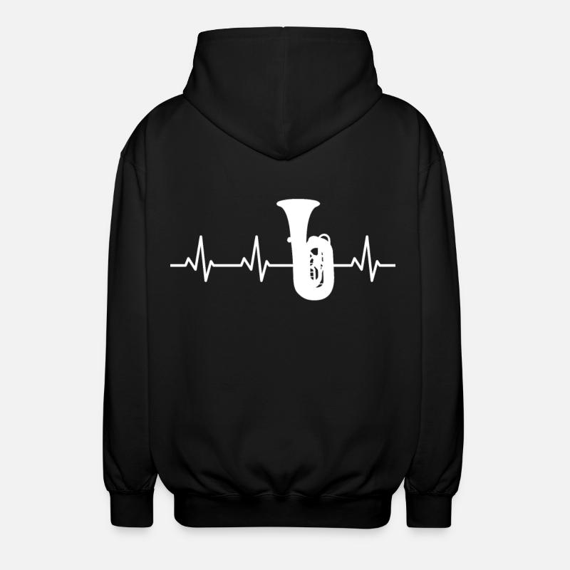 Fréquence du pouls du tuba - Veste à capuche unisexe - noir