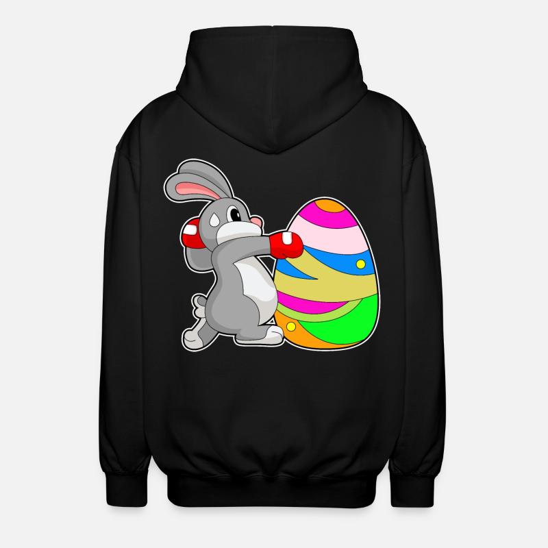 Bunny Easter Boxes - Unisex Hooded Jacket - black