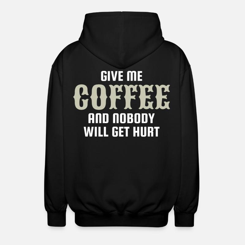 coffee cafe espresso cappuccino - Unisex Hooded Jacket - black