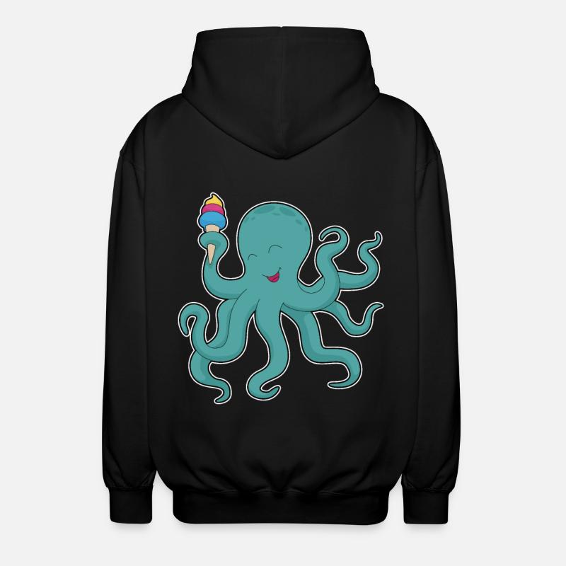 Krake Waffeleis - Unisex Kapuzenjacke - Schwarz