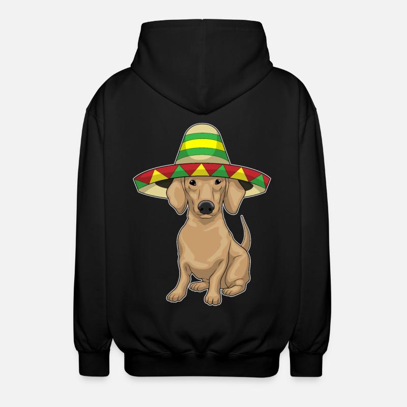 Teckel chapeau mexicain - Veste à capuche unisexe - noir