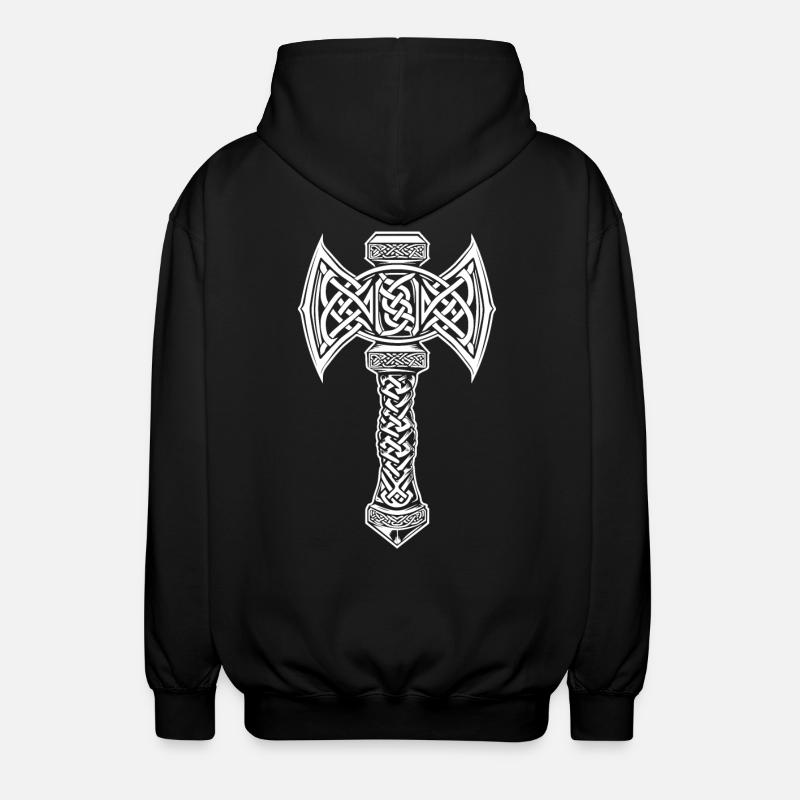 Mjöllnir Wikinger-Symbol - Unisex Kapuzenjacke - Schwarz