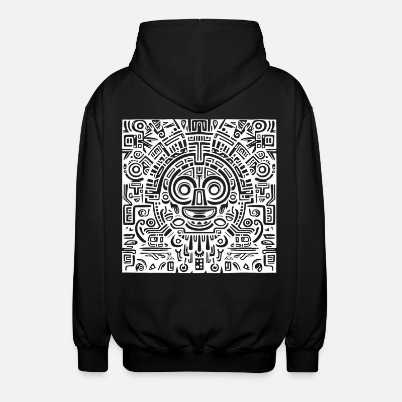 Inka, Azteken, Maya Muster, Artwork - Unisex Kapuzenjacke - Schwarz