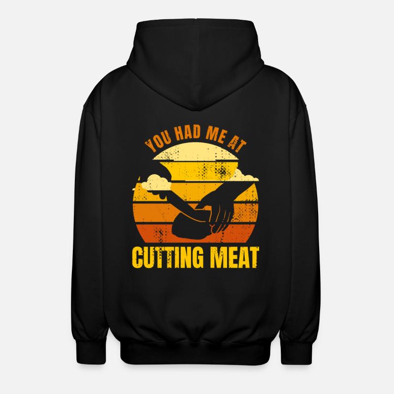 Du hattest mich bei Fleisch - Unisex Kapuzenjacke - Schwarz