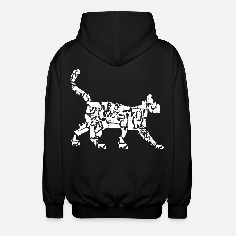 Dessin de chat - Veste à capuche unisexe - noir