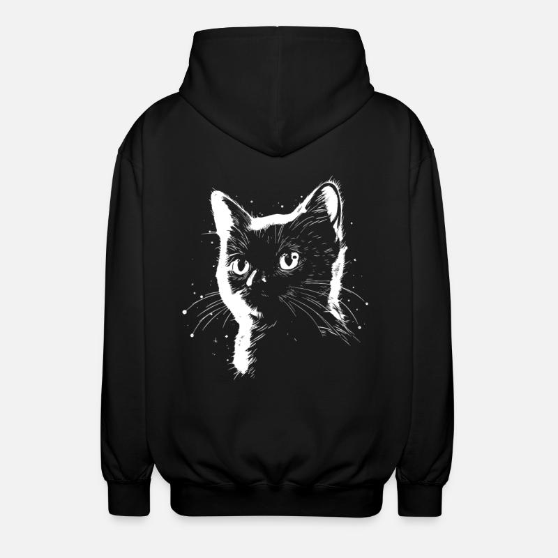 Dessin de chat - Veste à capuche unisexe - noir