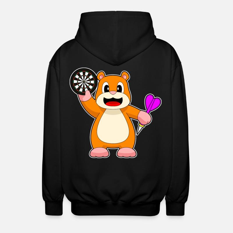 Cible de fléchettes de hamster - Veste à capuche unisexe - noir