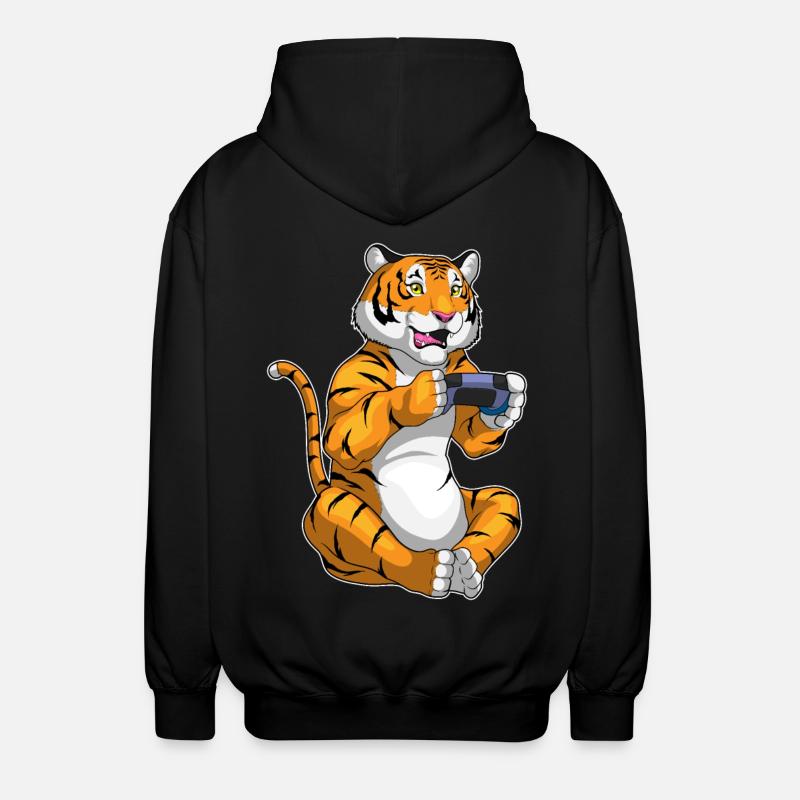 Tiger Gamer Controller - Unisex Kapuzenjacke - Schwarz