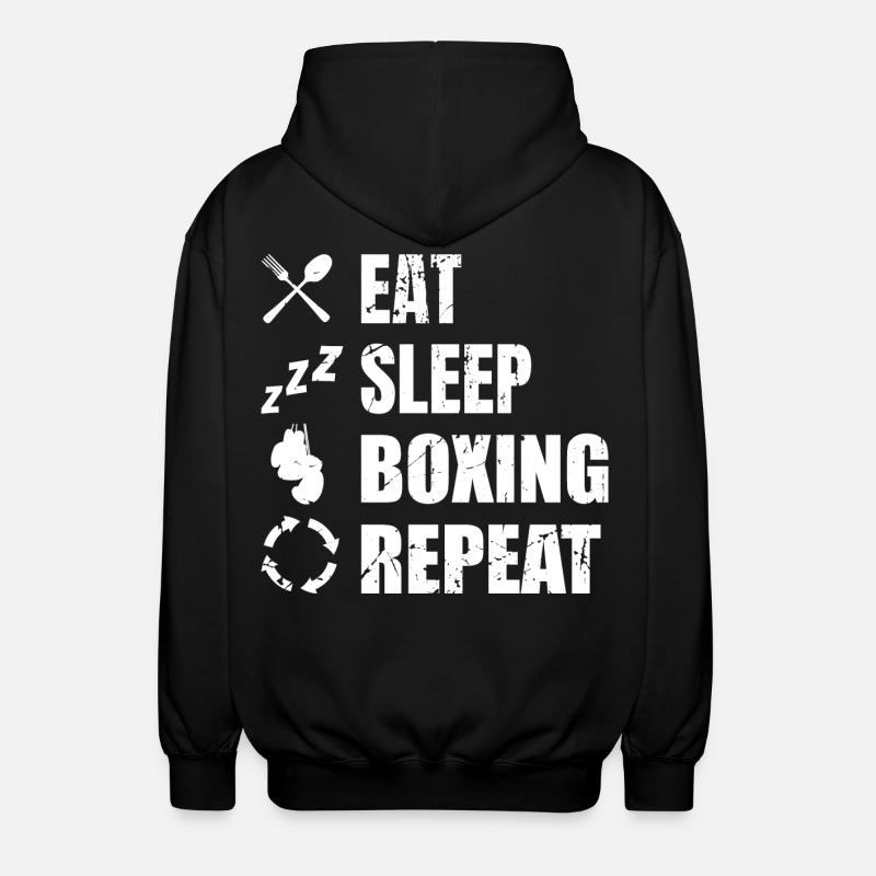 Manger Sommeil Boxe Répéter - Veste à capuche unisexe - noir