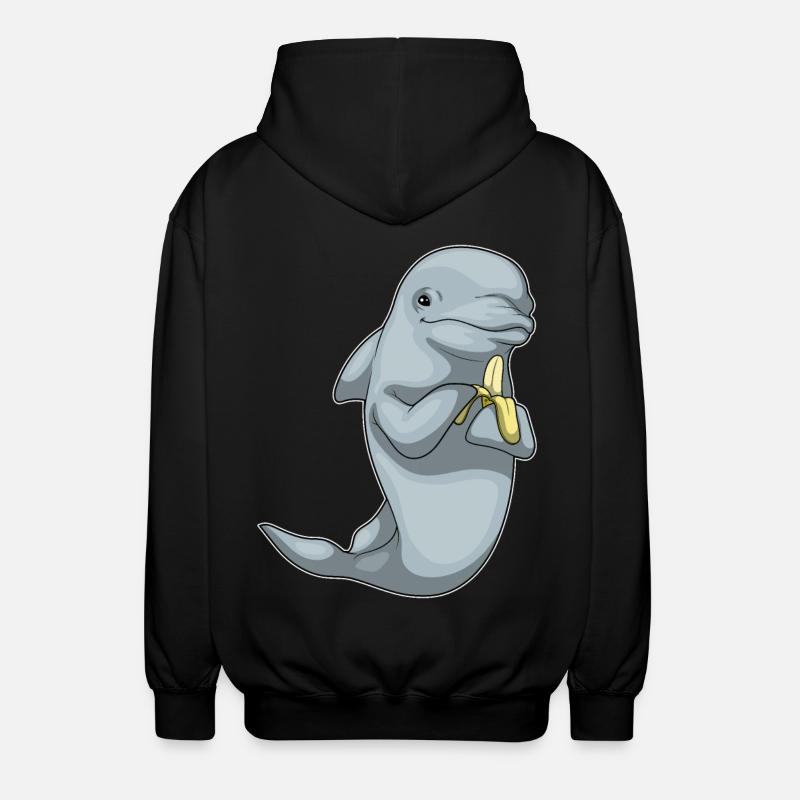Dauphin Banane Fruit - Veste à capuche unisexe - noir