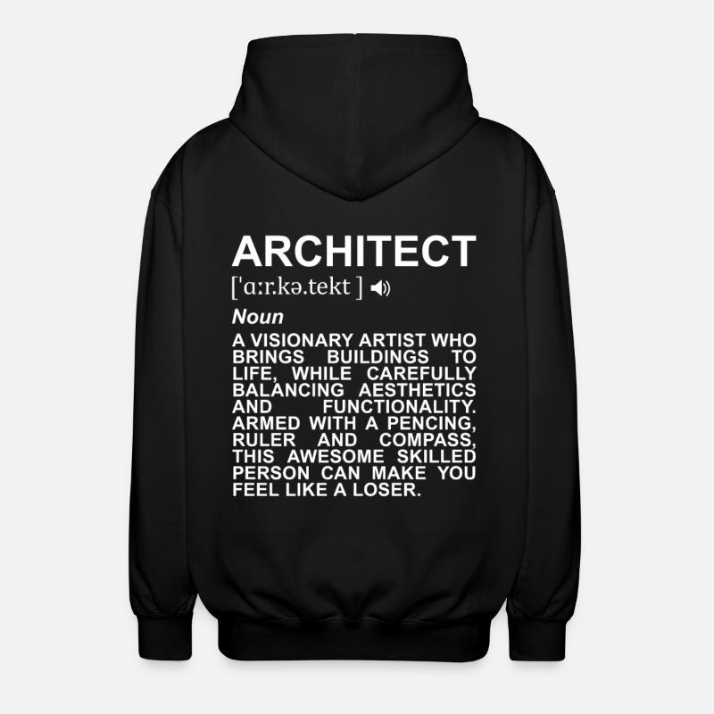 Architekt Definition - Unisex Kapuzenjacke - Schwarz