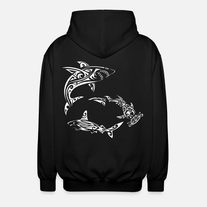 Requins polynésiens blancs - Veste à capuche unisexe - noir