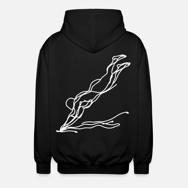 Schwimmer Mädchen Skizze - Unisex Kapuzenjacke - Schwarz