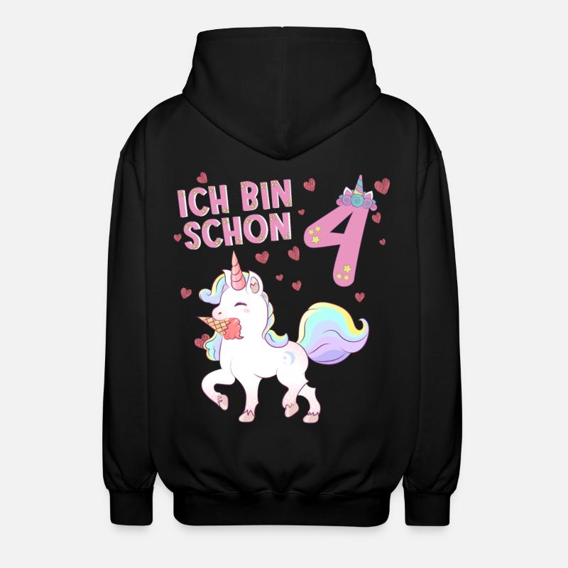 ich bin schon 4 - Unisex Kapuzenjacke - Schwarz