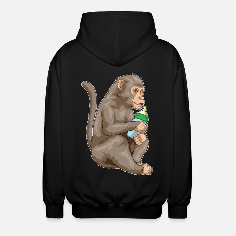 Biberon Monkey - Veste à capuche unisexe - noir