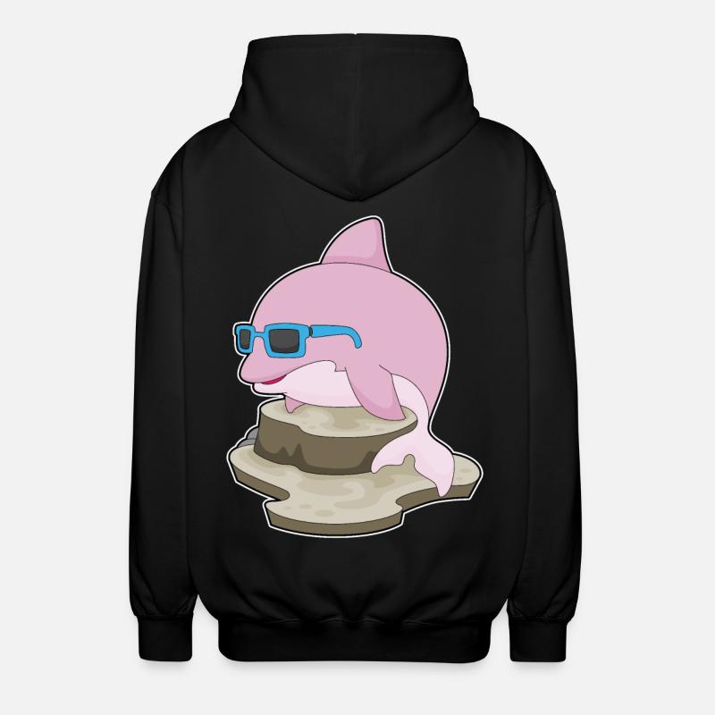 Delfin Sonnenbrille - Unisex Kapuzenjacke - Schwarz