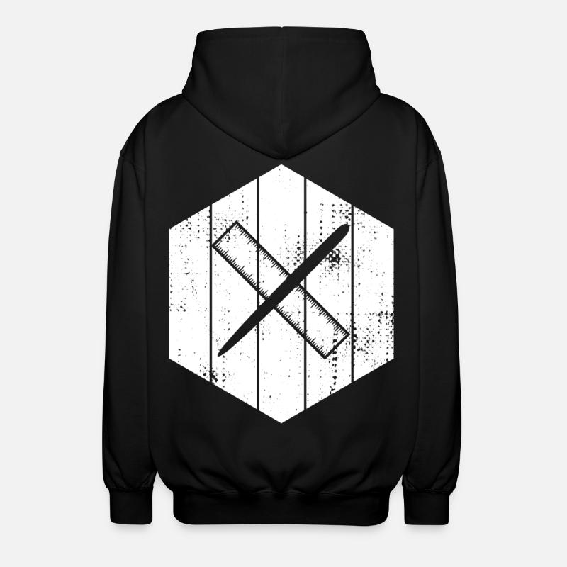 Drawing with pen and ruler - Unisex Hooded Jacket - black